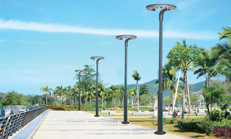 3米-4米公園現代弧形LED庭院燈圖片